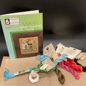 “Merry Christmas to All” Cross Stitch kit pattern cloth floss new